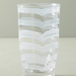 *~*2 anthropologie Lottie High Ball Drinking Glasses Swirls Hand Blown Nord…